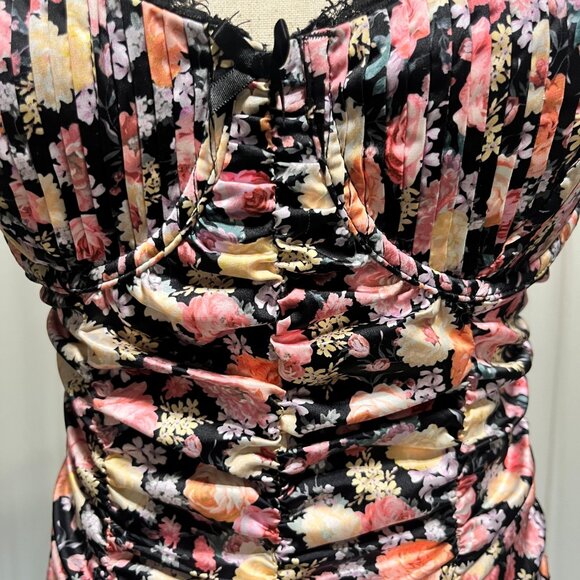For Love & Lemons Black Gardenia Floral Bustier Corset Mini Dress size M - Picture 8 of 8